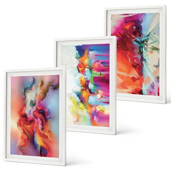 Set tablouri decorative cu abstracțiuni colorate ale formei