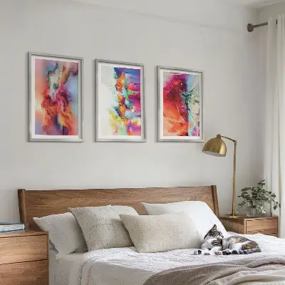 Set tablouri decorative cu abstracțiuni colorate ale formei