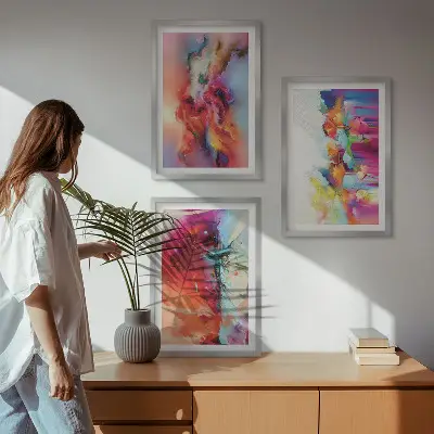 Set tablouri decorative cu abstracțiuni colorate ale formei