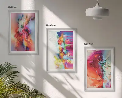 Set tablouri decorative cu abstracțiuni colorate ale formei