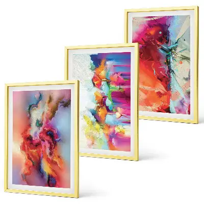 Set tablouri decorative cu abstracțiuni colorate ale formei