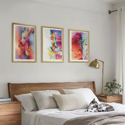 Set tablouri decorative cu abstracțiuni colorate ale formei