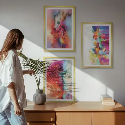 Set tablouri decorative cu abstracțiuni colorate ale formei