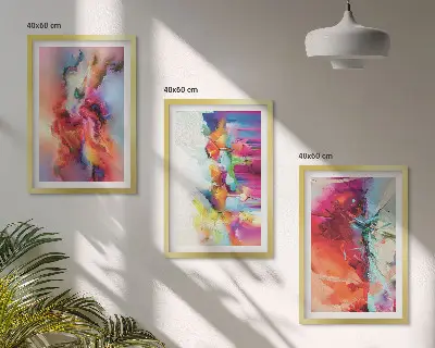 Set tablouri decorative cu abstracțiuni colorate ale formei
