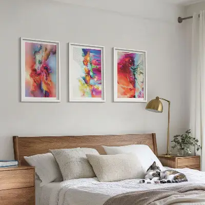 Set tablouri decorative cu abstracțiuni colorate ale formei