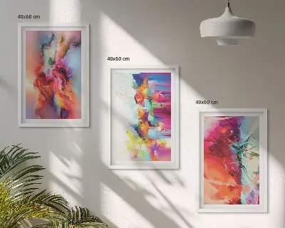 Set tablouri decorative cu abstracțiuni colorate ale formei