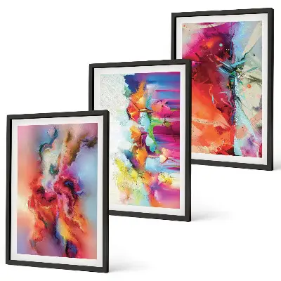 Set tablouri decorative cu abstracțiuni colorate ale formei