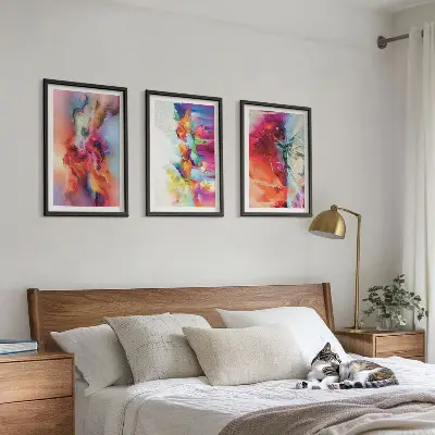 Set tablouri decorative cu abstracțiuni colorate ale formei