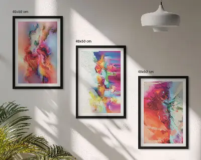 Set tablouri decorative cu abstracțiuni colorate ale formei