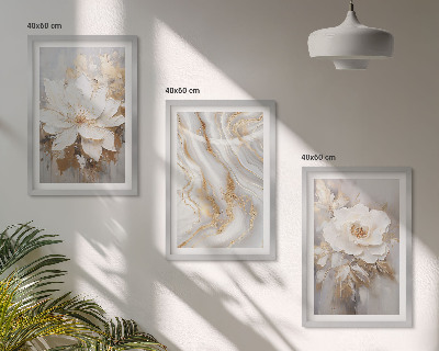 Set tablouri decorative Flori abstracte din marmură
