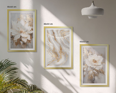 Set tablouri decorative Flori abstracte din marmură