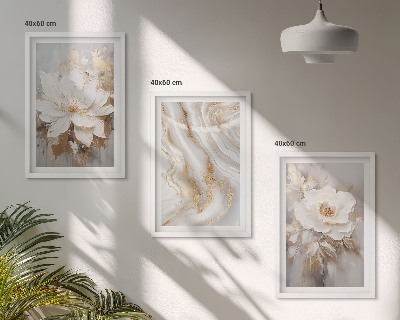 Set tablouri decorative Flori abstracte din marmură
