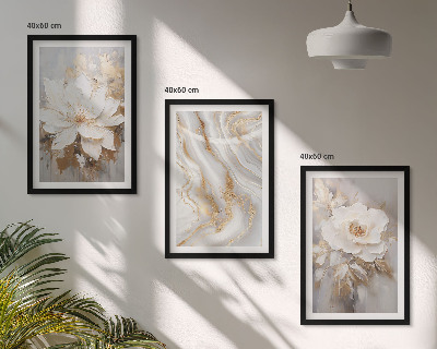 Set tablouri decorative Flori abstracte din marmură