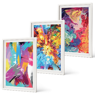 Set tablouri decorative Modele de vopsea abstractă colorată