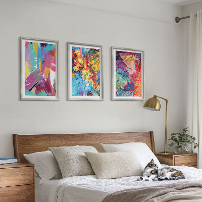 Set tablouri decorative Modele de vopsea abstractă colorată