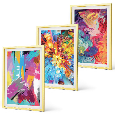 Set tablouri decorative Modele de vopsea abstractă colorată