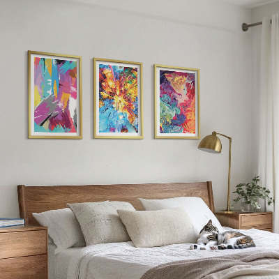 Set tablouri decorative Modele de vopsea abstractă colorată