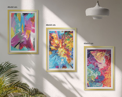Set tablouri decorative Modele de vopsea abstractă colorată