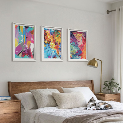 Set tablouri decorative Modele de vopsea abstractă colorată
