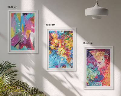 Set tablouri decorative Modele de vopsea abstractă colorată