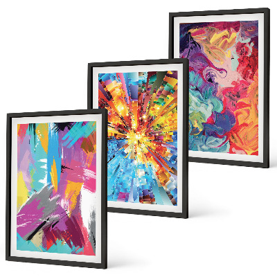 Set tablouri decorative Modele de vopsea abstractă colorată