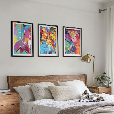 Set tablouri decorative Modele de vopsea abstractă colorată