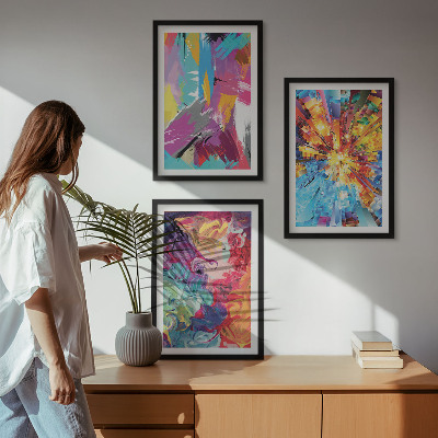 Set tablouri decorative Modele de vopsea abstractă colorată