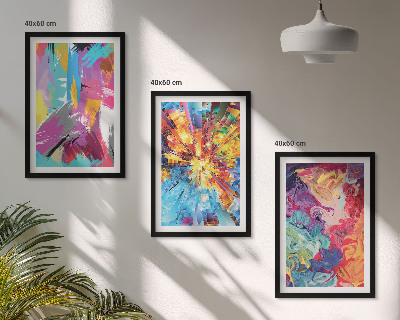 Set tablouri decorative Modele de vopsea abstractă colorată