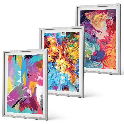 Set tablouri decorative Modele de vopsea abstractă colorată