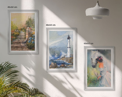 Set tablouri pentru dormitor Peisaj far cal fată