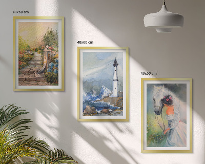 Set tablouri pentru dormitor Peisaj far cal fată