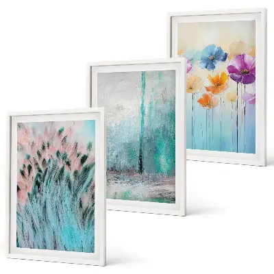 Set tablouri decorative modele cu fundal de flori pastelate