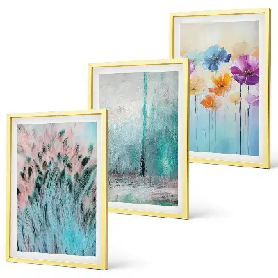 Set tablouri decorative modele cu fundal de flori pastelate