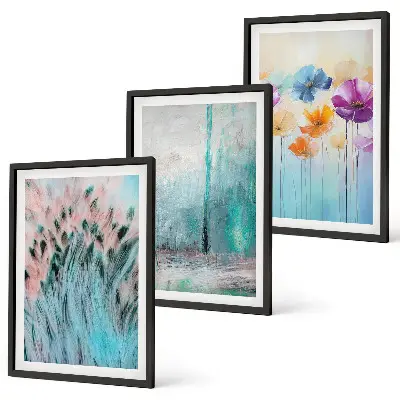 Set tablouri decorative modele cu fundal de flori pastelate
