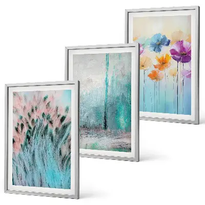 Set tablouri decorative modele cu fundal de flori pastelate