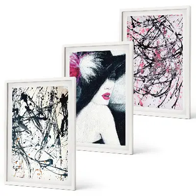 Set de tablouri pentru dormitor cu model abstract pictat