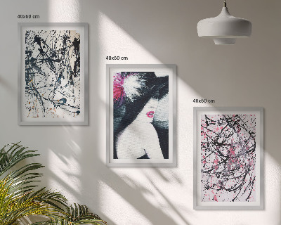 Set tablouri pentru dormitor Pălărie cu modele de vopsea abstractă