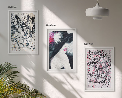 Set tablouri pentru dormitor Pălărie cu modele de vopsea abstractă