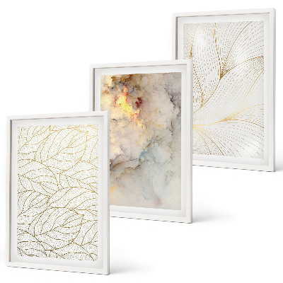 Set tablouri decorative Modele de frunze abstracte din marmură