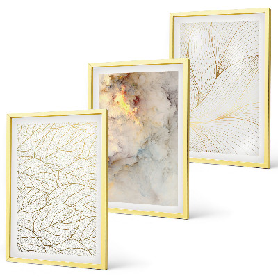 Set tablouri decorative Modele de frunze abstracte din marmură
