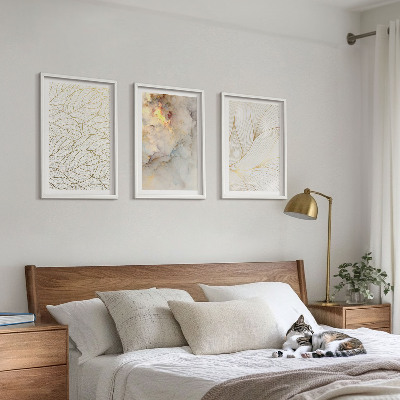 Set tablouri decorative Modele de frunze abstracte din marmură