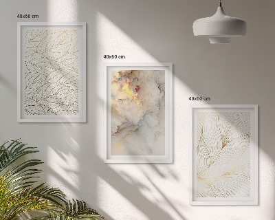 Set tablouri decorative Modele de frunze abstracte din marmură