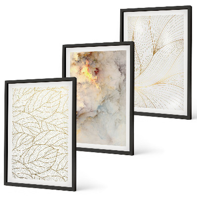 Set tablouri decorative Modele de frunze abstracte din marmură