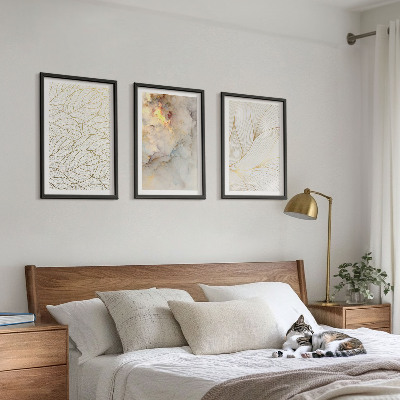 Set tablouri decorative Modele de frunze abstracte din marmură