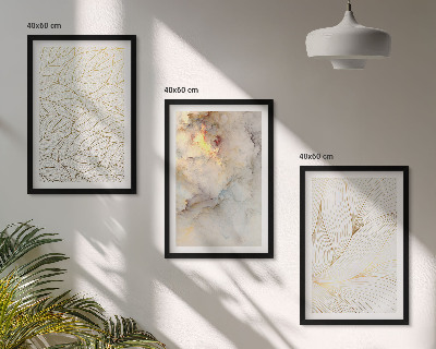 Set tablouri decorative Modele de frunze abstracte din marmură