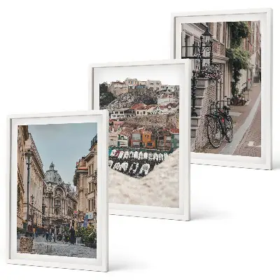 Set de tablouri pentru dormitor cu grafica străzilor fermecătoare din portul orașului
