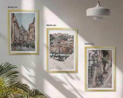 Set de tablouri pentru dormitor cu grafica străzilor fermecătoare din portul orașului