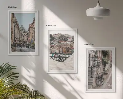 Set de tablouri pentru dormitor cu grafica străzilor fermecătoare din portul orașului