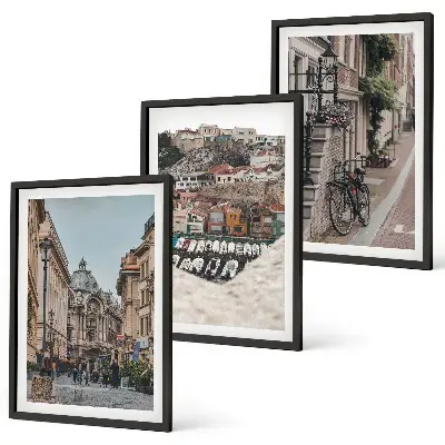 Set de tablouri pentru dormitor cu grafica străzilor fermecătoare din portul orașului