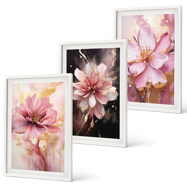 Set tablouri pentru dormitor Compoziții florale de trandafiri și alb